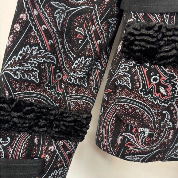 Doncaster Size 12 Velvet Paisley Jacket Curly Lamb Trim Classic Vintage - Picture 4 of 8